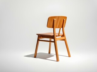 classic wooden chair with simple design and smooth finish, standing alone on a white background, emphasizing its timeless craftsmanship