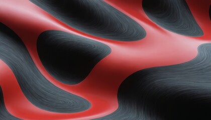 Abstract red and black wavy textured background.