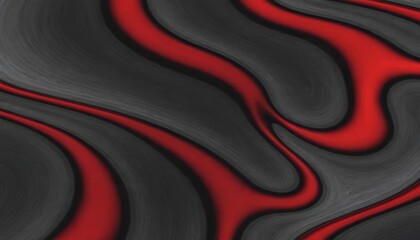 Abstract black and red wave pattern background with 3D effect.
