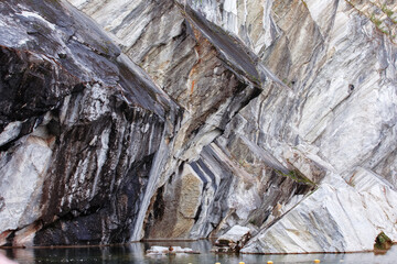 Fototapeta premium Mountain Park Ruskeala Marble Quarry, Karelia, marble, nature.