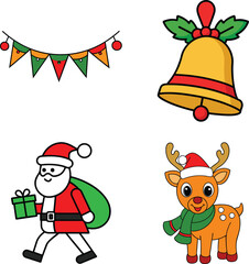 set of Christmas elements, Christmas vector onrnament