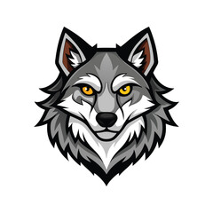 Wolf head color vector illustration design