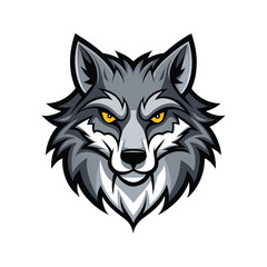 Wolf head color vector illustration design