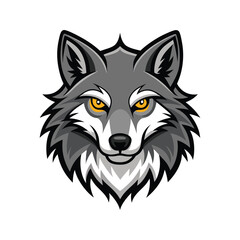 Wolf head color vector illustration design