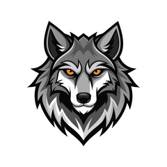 Wolf head color vector illustration design