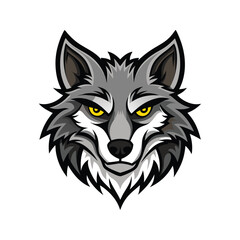 Wolf head color vector illustration design