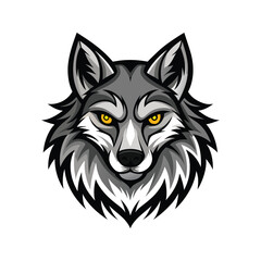 Wolf head color vector illustration design