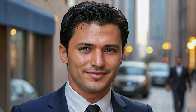 Portait homme affaires bureau costard cravate rue commercial &eacute;t&eacute; chaleur.