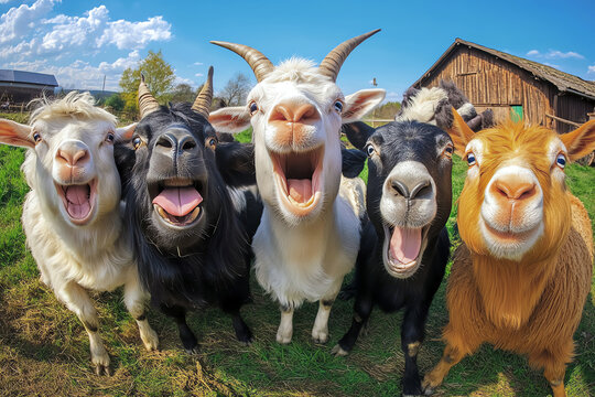 hilarious gang of farm animals, AI generated