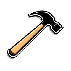 Sticker design with claw hammer on a isolated white background (3)