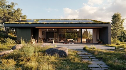 Fototapeta premium Eco-Chic Living: A Slate Grey Organic Cotton Sweater & Hemp Trousers in a Modern Home - Perfect for Sustainable Style Posters!