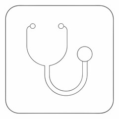 Stethoscope Icon on White Background – Vector Art