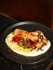 Gourmet food at a fine dining restaurant