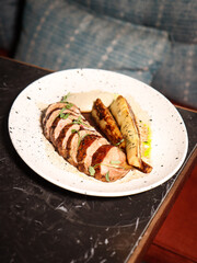 Gourmet food at a fine dining restaurant