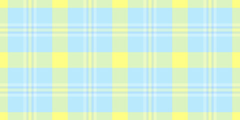 Daisy background check plaid, overlay vector pattern textile. Occupation texture fabric tartan seamless in light and yellow colors.