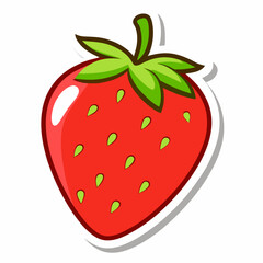 Sticker design with strawberry on a isolated white background (31)