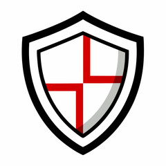 Vector Art Shield Icon on White Background