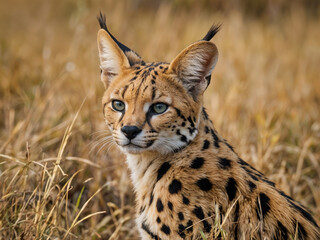 Obraz premium Serval in Savanna 32
