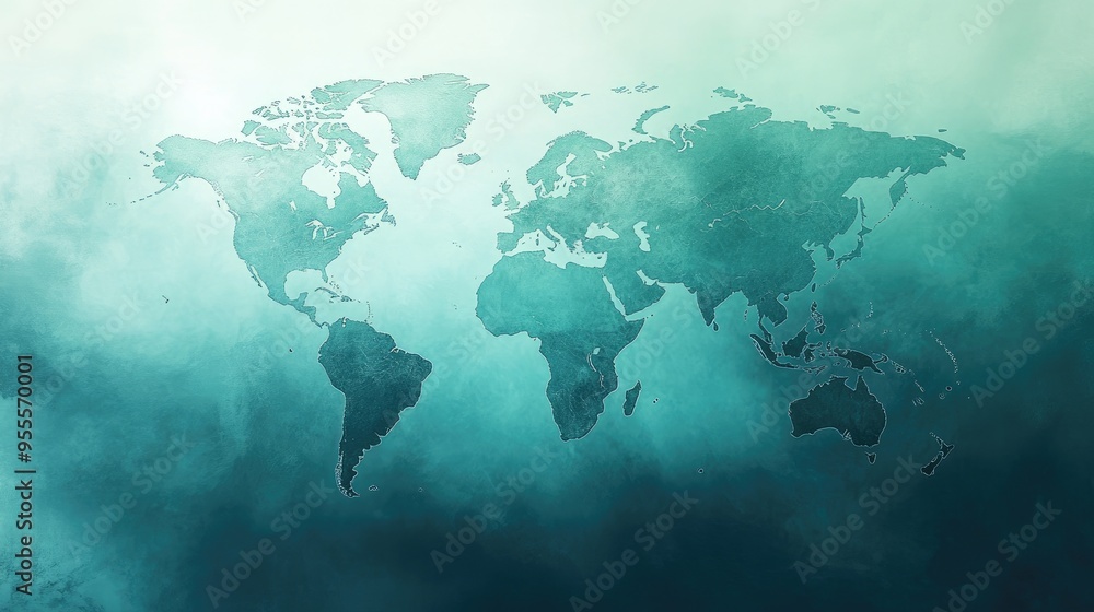 Aufkleber a travel background with a subtle gradient of blue and green, evoking a sense of global exploration.