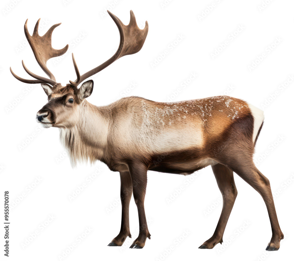 Wall mural PNG Caribou wildlife antler animal.