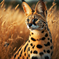 Obraz premium Serval in Savanna 98