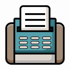 Vector Art White Background Fax Icon Illustration