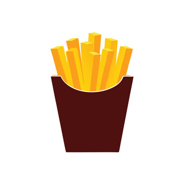 recommend clip art: a French Fries potato fast food in Red Carton Package Box  vector silhouette clipart,  