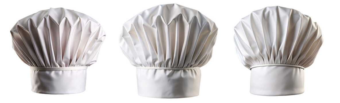 Shef hat isolated on transparent background, cut out.