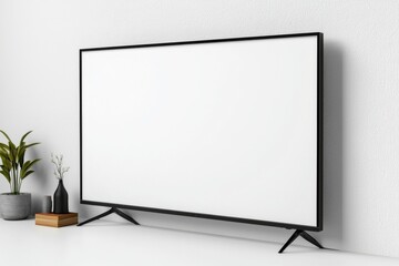Fototapeta premium TV screen mockup on isolated background created with Generative AI