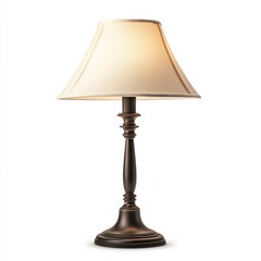 A classic table lamp with a soft shade isolated on a white background perfect for home decor and lighting elegance