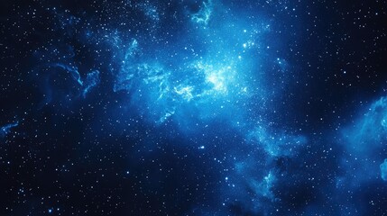 A vibrant night sky filled with twinkling stars scattered across a deep blue canvas. The stars shimmer brightly, creating a mesmerizing celestial scene with ample copy space.