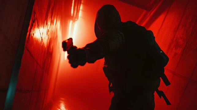 Skilled Rebel Operative Undertaking High Stakes Mission with Agile Movements and State of the Art