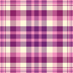 Plain pattern tartan vector, iconic seamless texture plaid. Structure check textile background fabric in pink and purple colors.