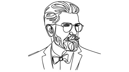 hipster single line art vector