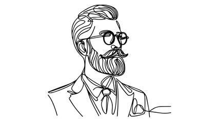 hipster line art vector