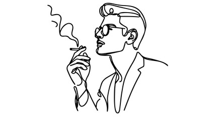 Stylish man smoking a cigarette 2