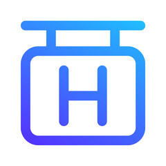 hotel sign gradient icon