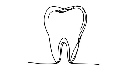 tooth line art vector