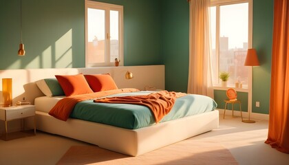 Photo interior modern design room 3d illustration