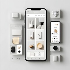 Minimalist and modern digital platform with soft gradients and natural textures for e commerce