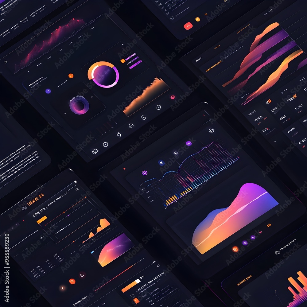 Poster minimalist web interface with flat icons and soft gradients contemporary digital platform design