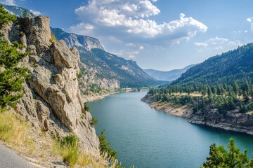 Fototapeta premium Gates of the Mountains Montana. Scenic Views of Wilderness, Missouri River, and Nature
