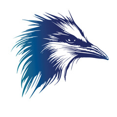 Blue bird on white background