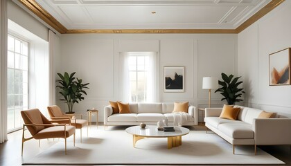 Photo interior modern design room 3d illustration