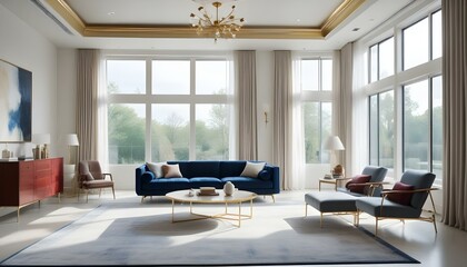 Photo interior modern design room 3d illustration