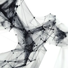 Fototapeta premium Modular Wireframe Architecture Design in Futuristic Style