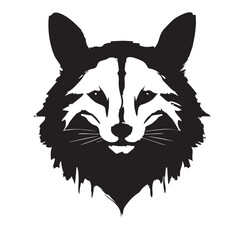 Elegant black fox logo art