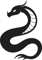 Black snake silhouette vector art illustration, snake silhouette,