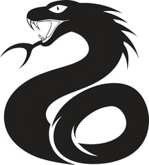 Black snake silhouette vector art illustration, snake silhouette,