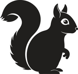 Black Squriel silhouette vector art illustration, Squriel silhouette,